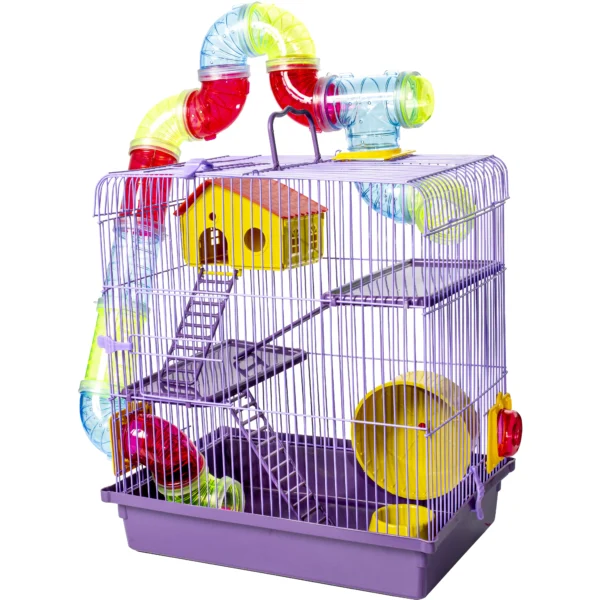 Super Luxury 3-Story Tube Cage Lilac