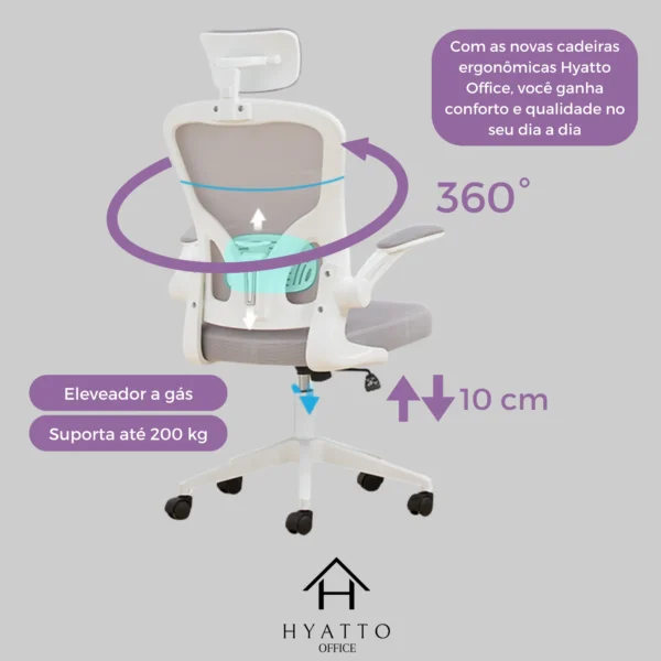 Ergonomic Office Chair White - HC001 - Image 5