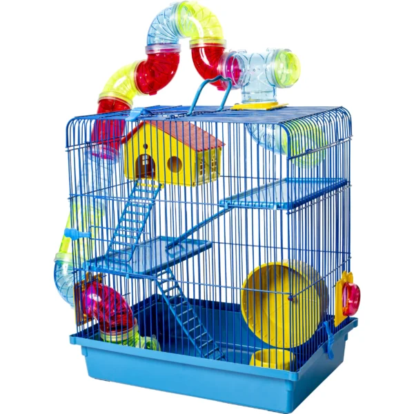 Super Luxury 3-Story Tube Cage Red - Image 3