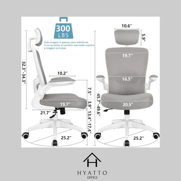 Ergonomic Office Chair White - HC003 - Image 2