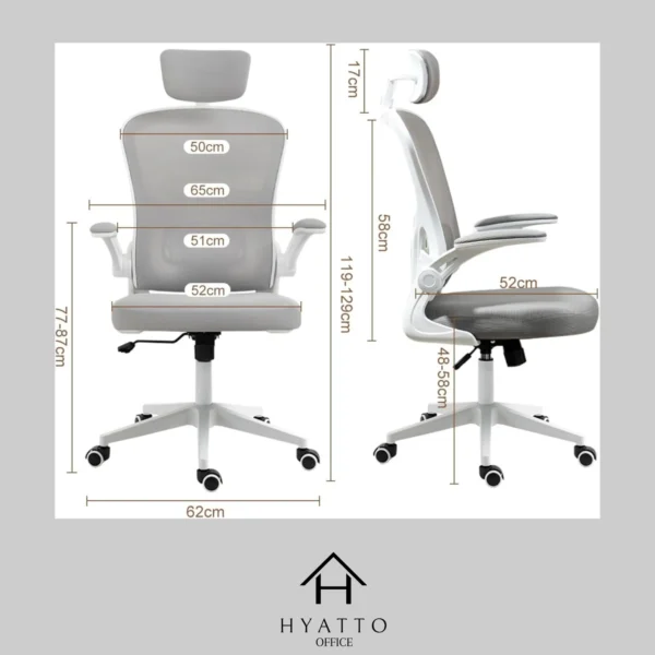 Ergonomic Office Chair White - HC001 - Image 7