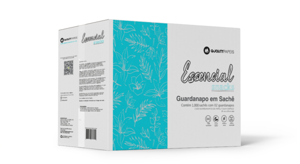 Essencial Snacks Napkins in Sachet - Box of 1,000 (20x20 cm)